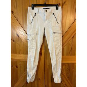 Polo by Ralph Lauren White Cargo Ankle Pants with Zippers